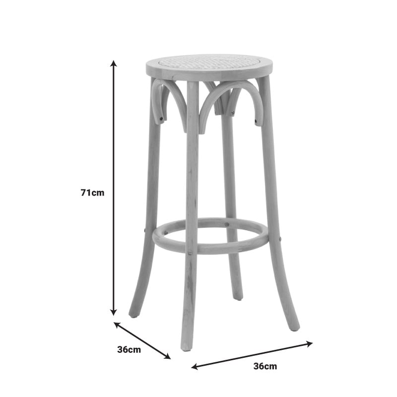 Scaun bar Serzo lemn de fag si ratan culoare naturala 36x36x71 cm