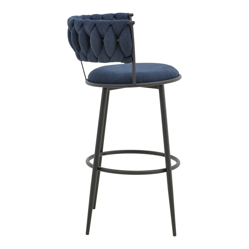 Scaun de bar Alkia I Albastru inchis 50x56x95 cm - 2 | YEO