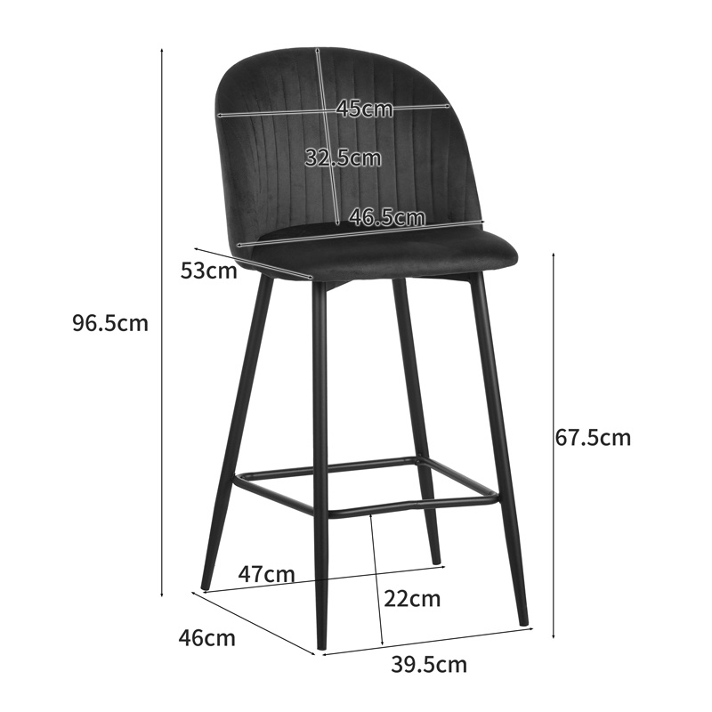 Scaun de bar Barow, Pako World, Mar putred, 53x46x96 cm