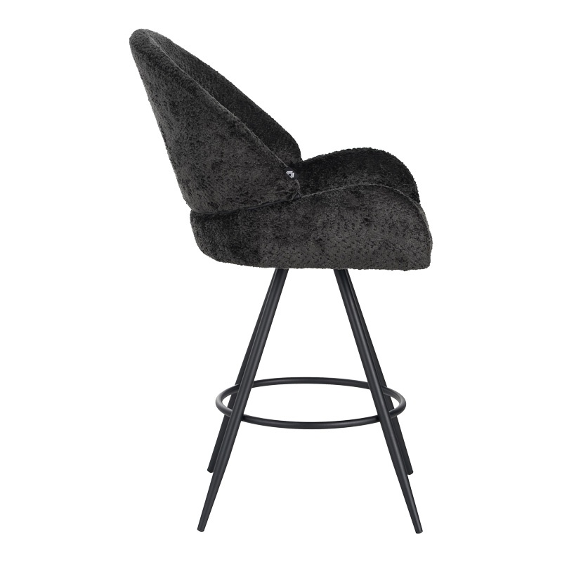Scaun de bar Morea, Pako World, Negru, 55x66x107 cm - 2 | YEO