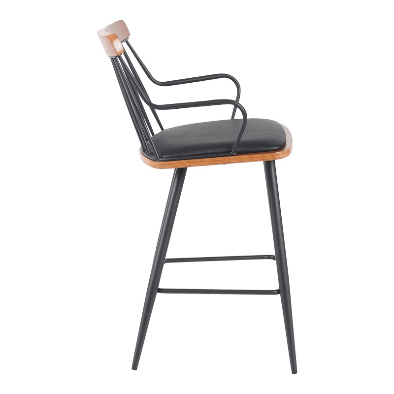 Scaun de bar Posse Negru 48x54x92.5 cm - 2 | YEO