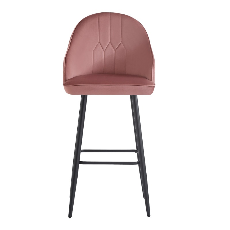 Scaun de bar Velvi, Pako World, Catifea Mar putred, 46x45x113 cm - 1 | YEO