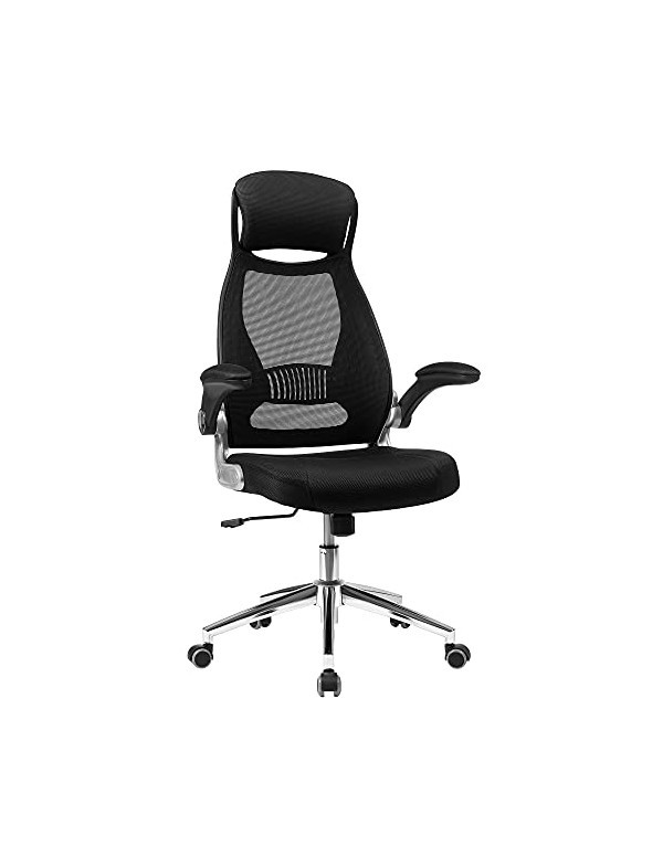 Scaun de birou Songmics 50 x 68 x 126 cm Negru