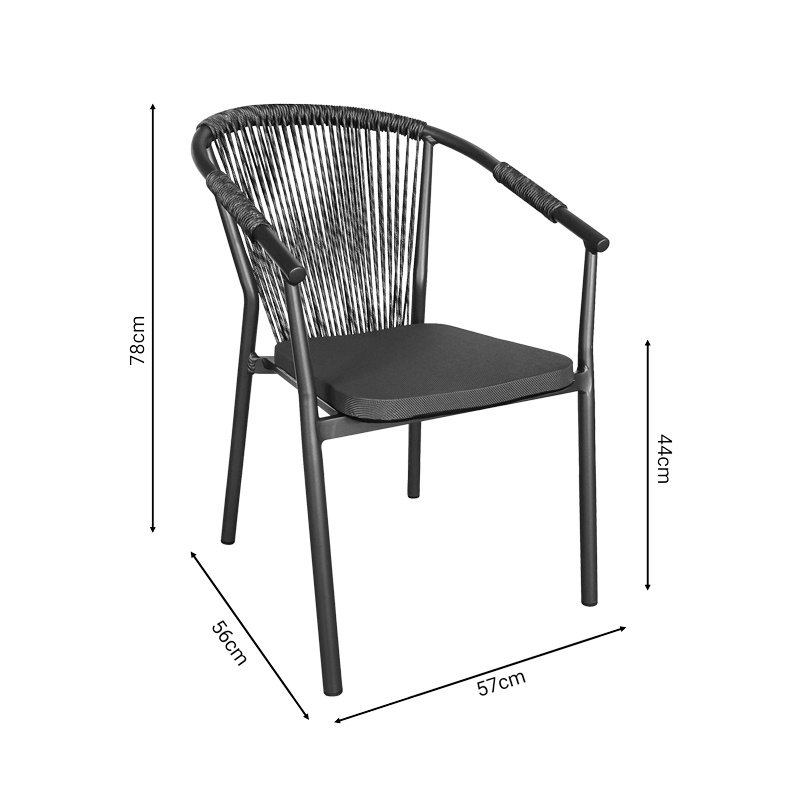 Scaun de grădină Convince Gri 56x63x82 cm - 3 | YEO