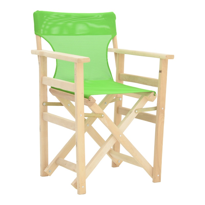 Scaun de regizor Kompa, Pako World, Lemn masiv vopsit, Textil, Verde