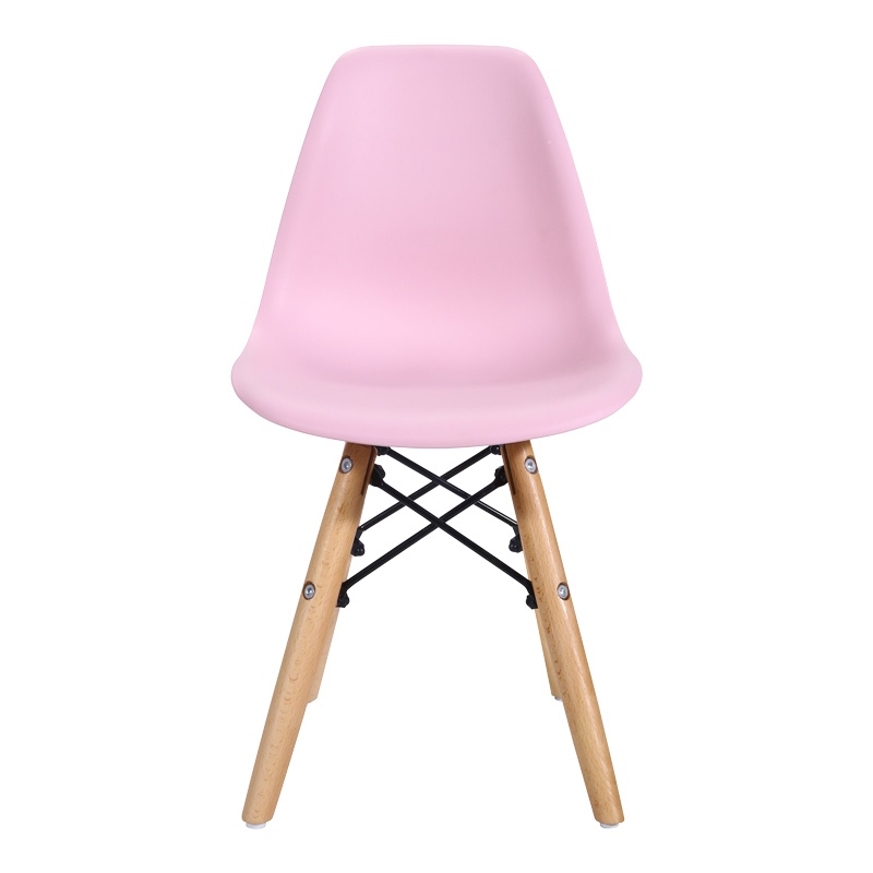 Scaun Julita pentru copii roz din plastic PP si lemn de fag natural 31x35x57.5 cm - 2 | YEO