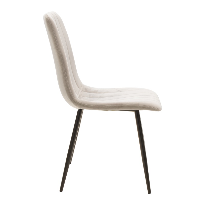 Scaun Noor catifea gri deschis si picioare din metal negru 44x55x86 cm - 2 | YEO