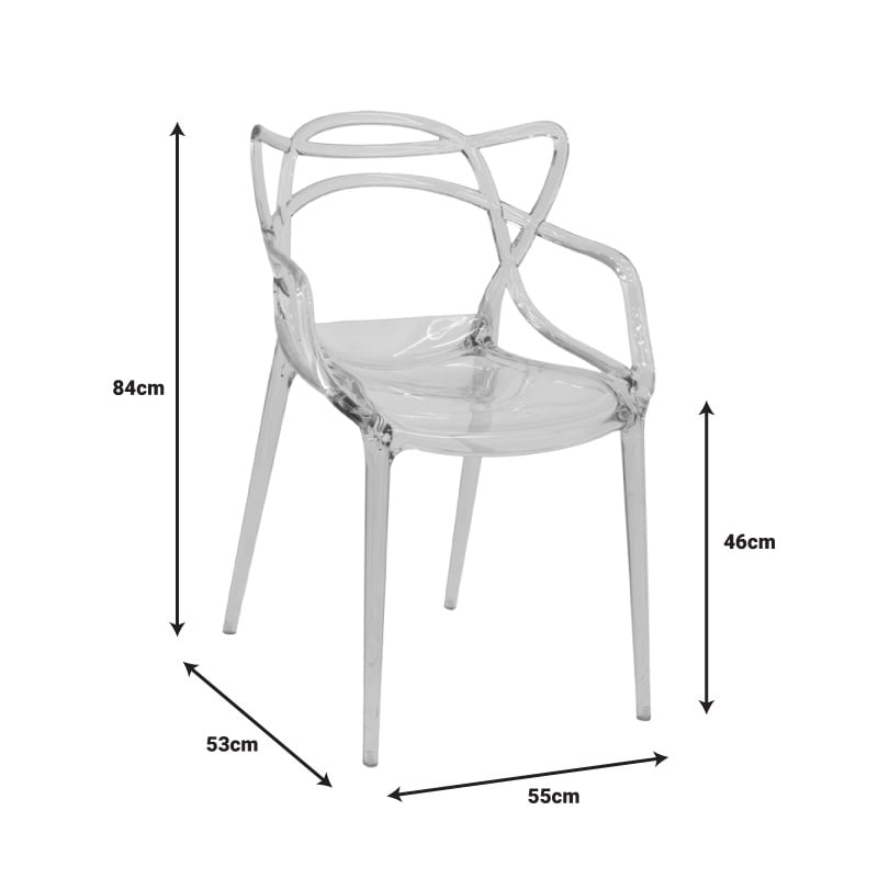 Scaun Ramsei PC transparent 55x53x84 cm