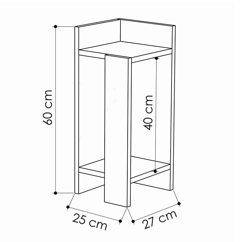 Set 2 Noptiere Immerse alb 27x25x60cm - 2 | YEO