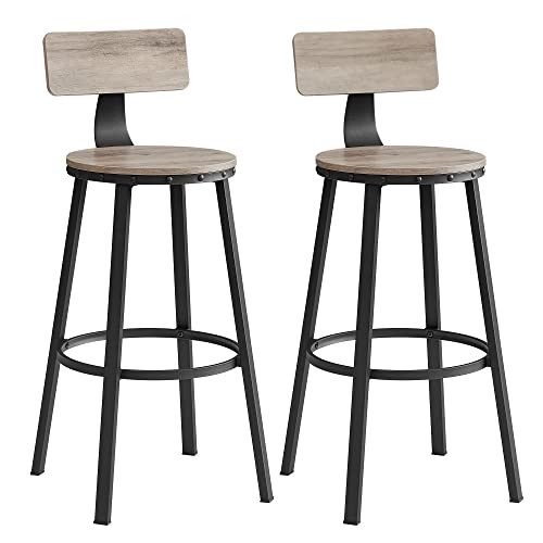 Set 2 scaune de bar, Vasagle, Negru-Ivoar, 99x54x54 cm - 1 | YEO