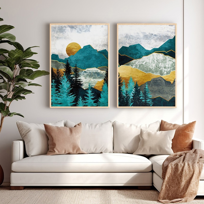 Set 2 tablouri Lovas Multicolor 33x1.5x48 cm