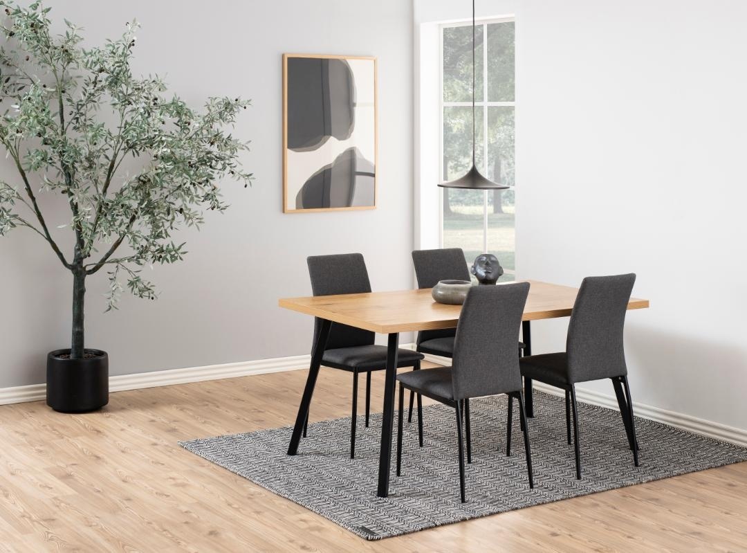 Set 4 piese Scaune dining Demina V1, Gri, 92x43.5x53 cm