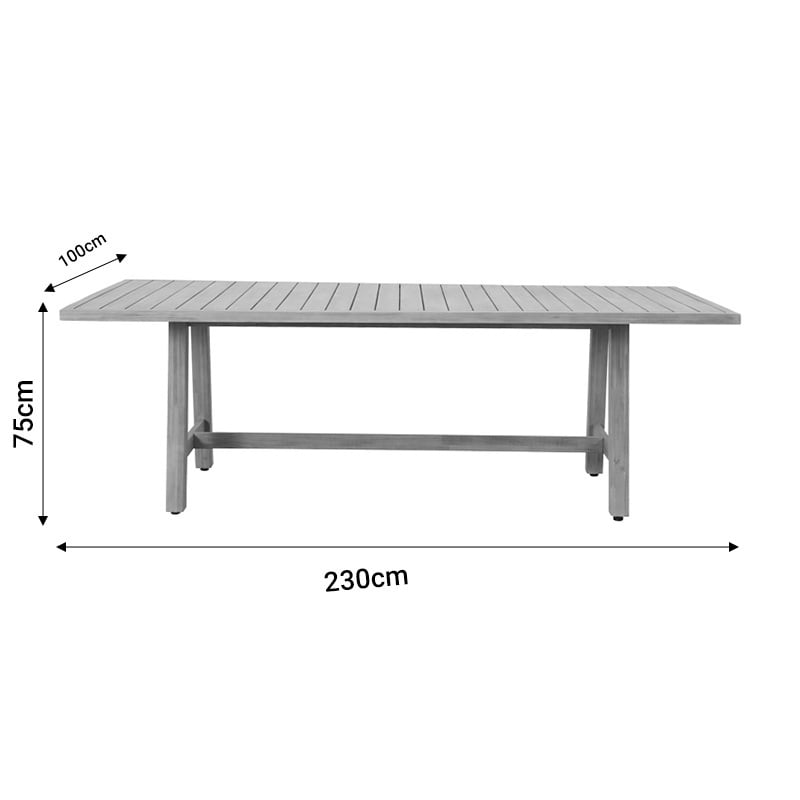 Set 7 buc masă și scaune de grădină Poza-Bolen Bej 230x100x75 cm - 3 | YEO