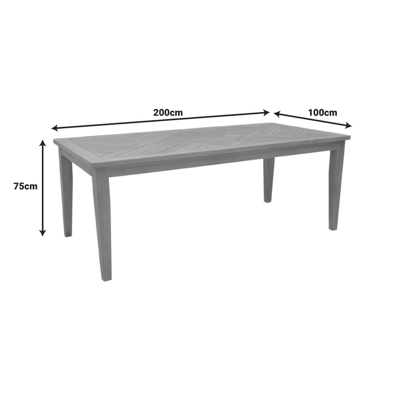 Set dining banou-Mady, Pako World, 7 piese, Natural, 200x100x75 cm