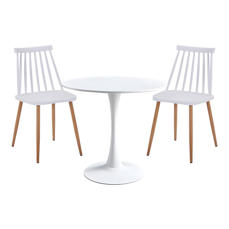 Set dining Elijah-Aurora I Pako World, Alb-Natural, 3 piese, 60x60x74 cm