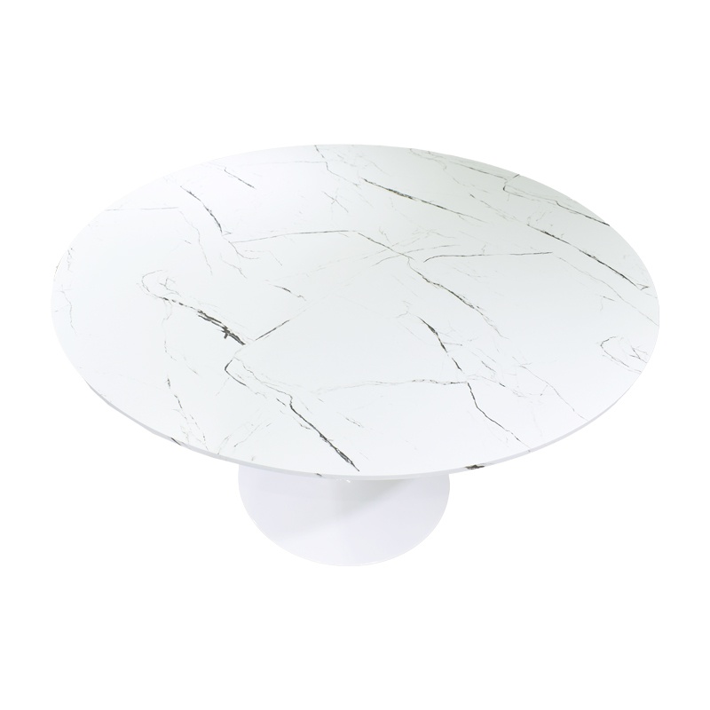 Set dining Gaston-Balou I, Pako World, Aspect marmura, Alb, 120x75 cm