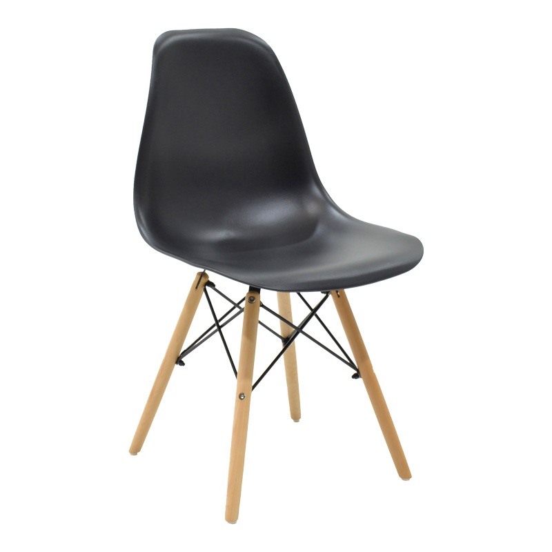 Set dining Natali-Julita, Pako World, 3 piese, Negru-Natural, 80x80x76 cm - 1 | YEO