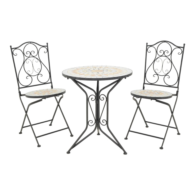 Set dining Sellis, Pako World, 3 piese, Mozaic, Negru