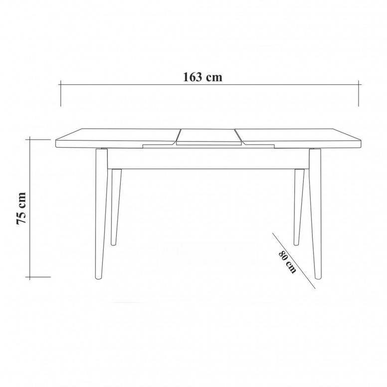 Set Masa Scaune Vina 1053 - Antracit, Walnut - 4 | YEO