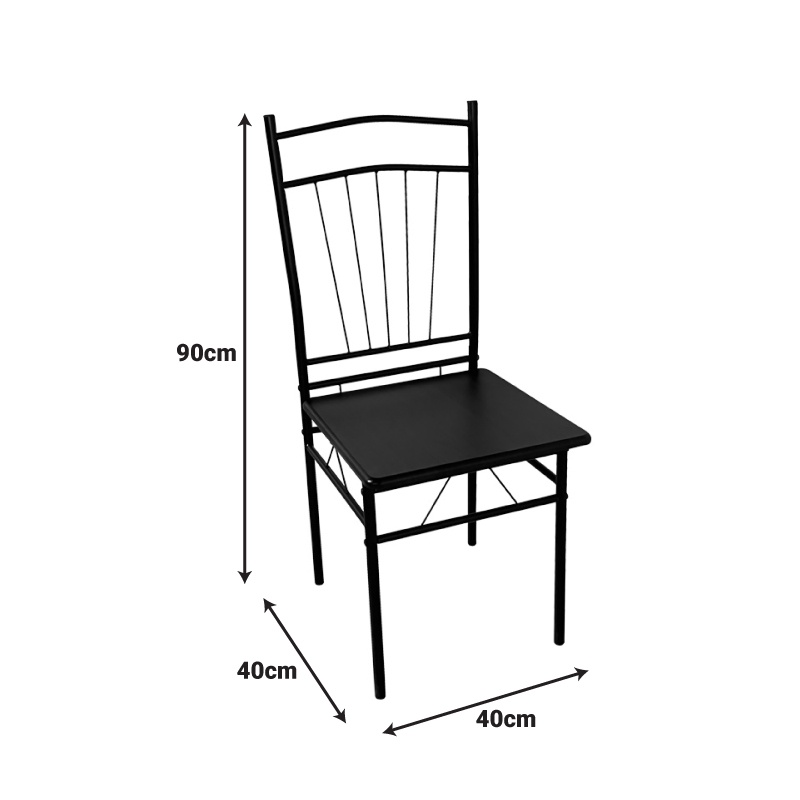 Set masa si scaune 5 piese Reforia Negru 110x60x74 cm