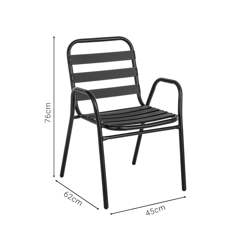 Set masa si scaune dining Sussie, Pako World, Negru, 60x60x70 cm