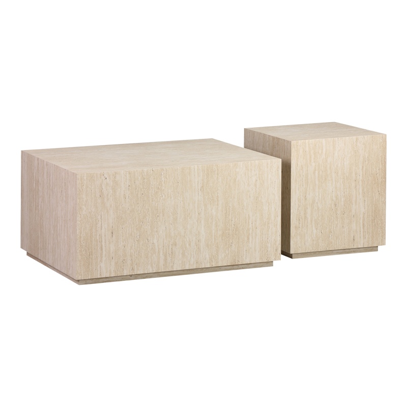 Set masute de cafea, 2 buc, Sandu, Pako, Travertin 80x60x40 cm - 2