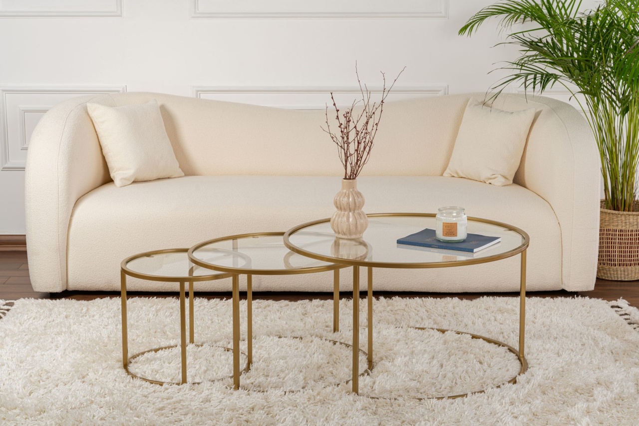 Set masute de cafea Aurum Auriu - 1 | YEO