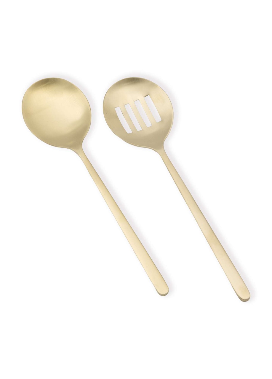 Set ustensile servire 2 bucati CKB0258 Auriu 25x25 cm