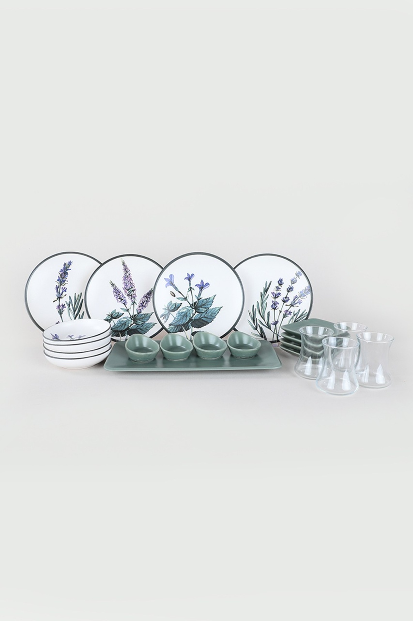 Set vesela de mic dejun (21 bucati) Mak2100 Alb - 3 | YEO