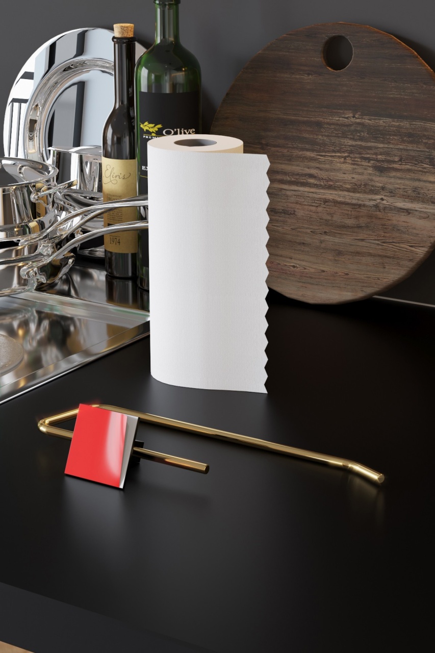 Suport pentru prosop de hartie CM-043 Auriu 8x5x25 cm