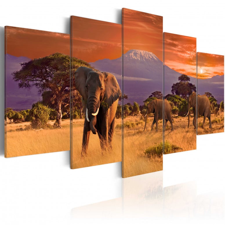 Tablou - Africa: Elephants 100x50 cm