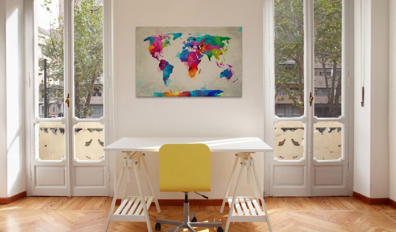 Tablou din plută - An Explosion of Colors [Cork Map] 90x60 cm - 1 | YEO