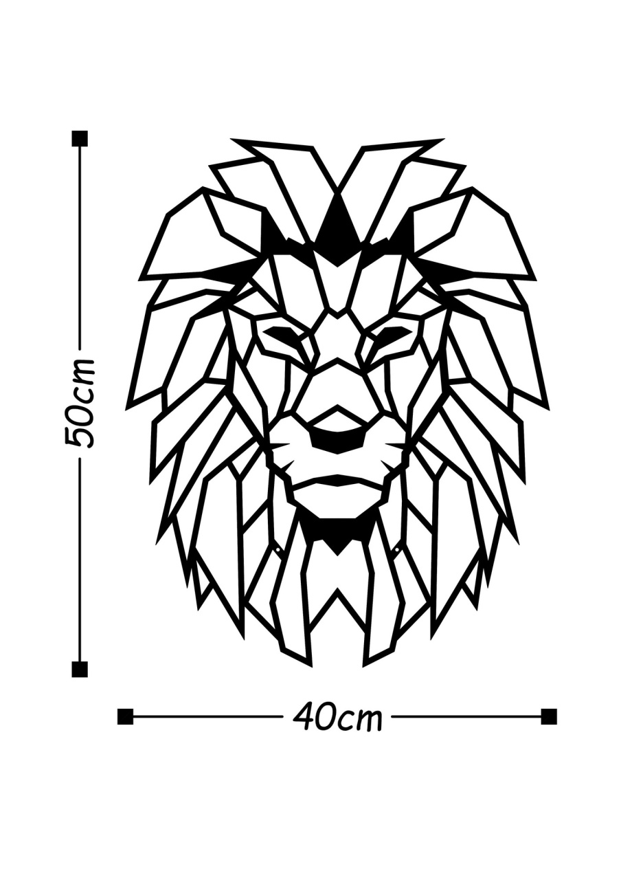 Tablou metalic Lion Negru 40x50 cm - 2 | YEO