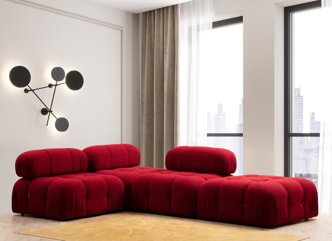 Taburet Bubble Rosu