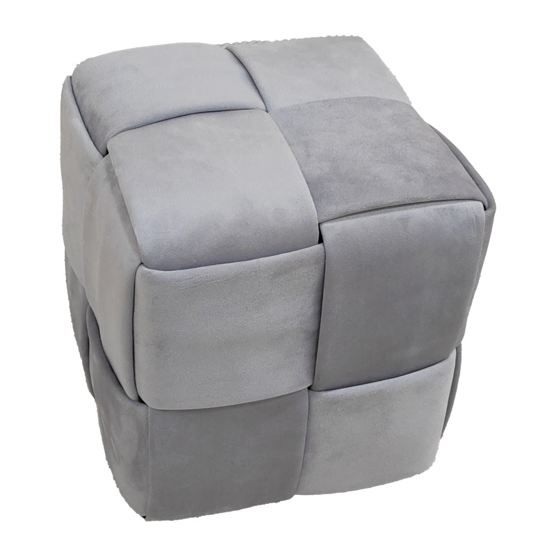 Taburet Jisko catifea gri 38x38x40 cm