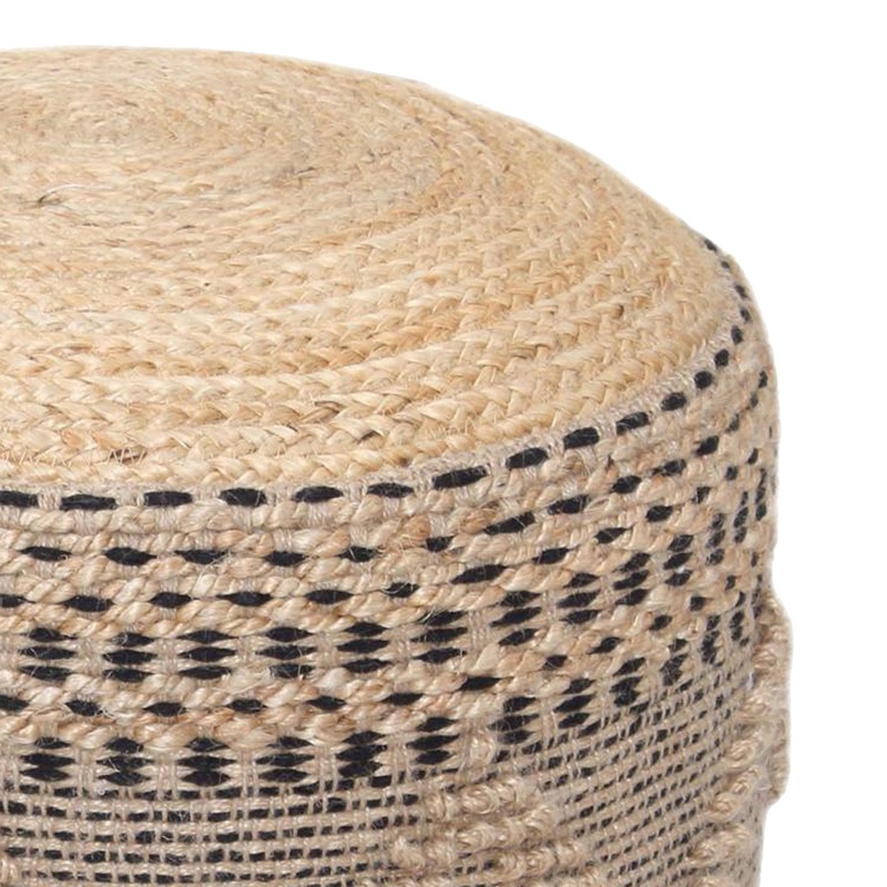 Taburet Puf Bangku Boho, Pako World, Iuta-Bumbac, Natural, 45x30 cm - 1 | YEO