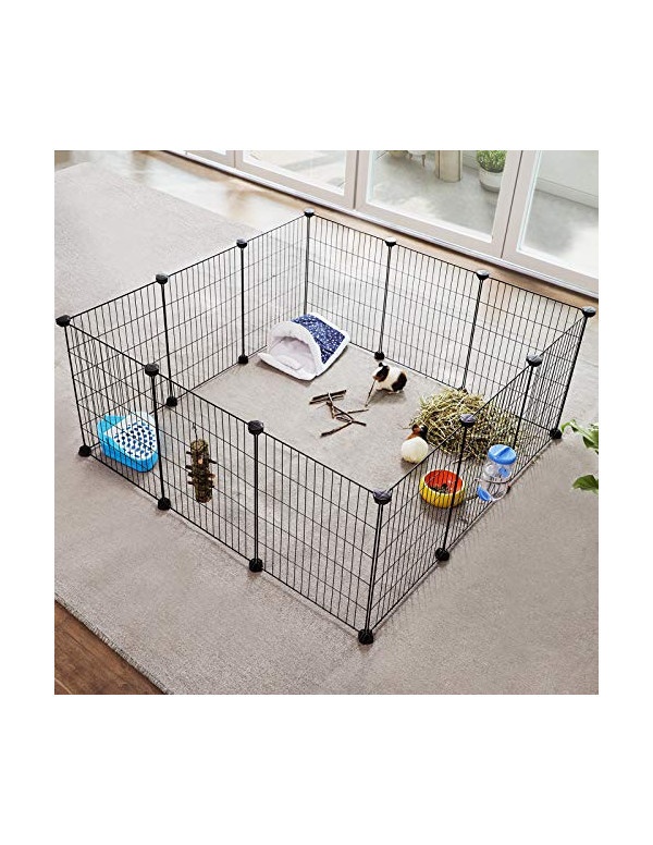 Tarc pentru animale de companie, Songmics, Negru, LPI01H, 143 x 73 x 46 cm - 1 | YEO