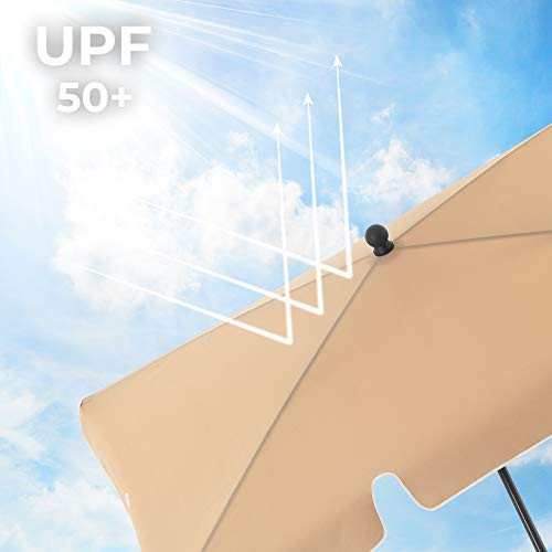 Umbrela de plaja, Songmics, Maro, 200x125x240 cm - 3 | YEO