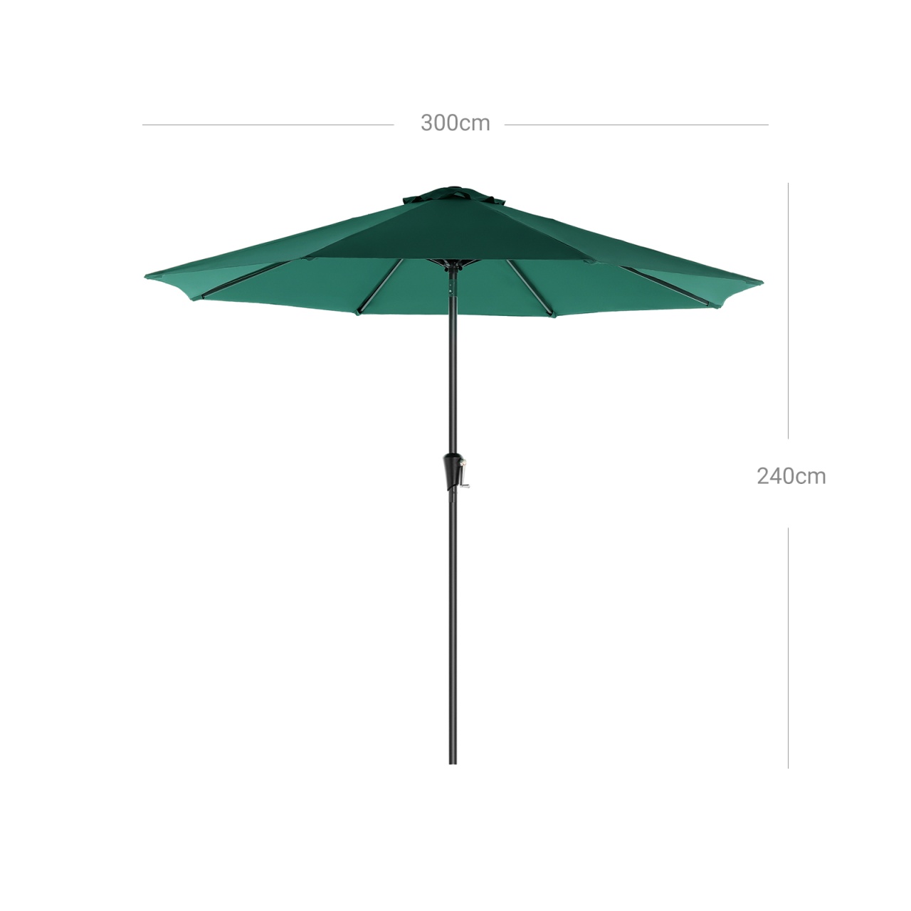 Umbrela de terasa Songmics Verde 300x300x240 cm