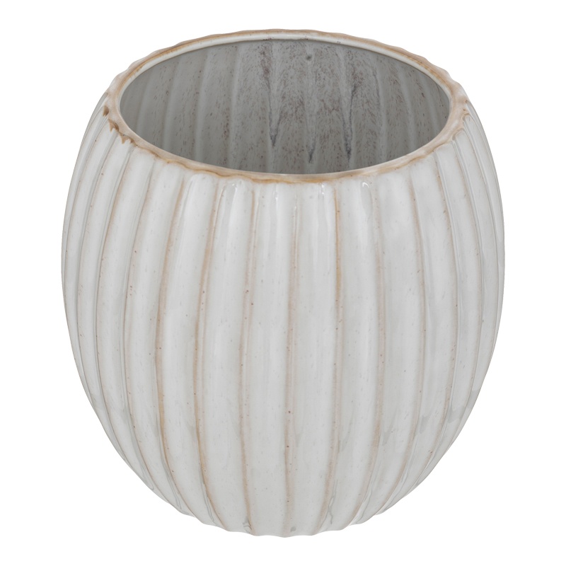 Vaza ceramica Ferdan, Pako World, Alb-Bej, 19x19x18 cm