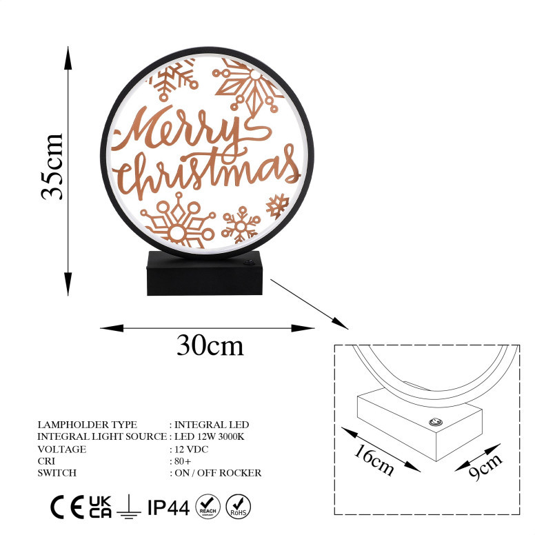 Veioza XMAS5 Negru/Aramiu