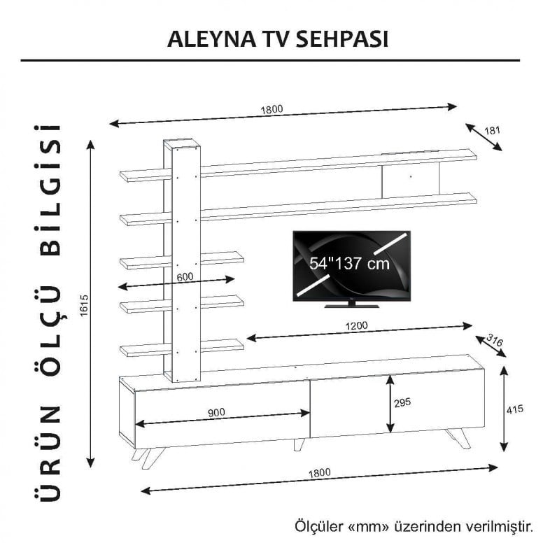 Ansamblu Comoda TV Aleyna Alb - 3 | YEO