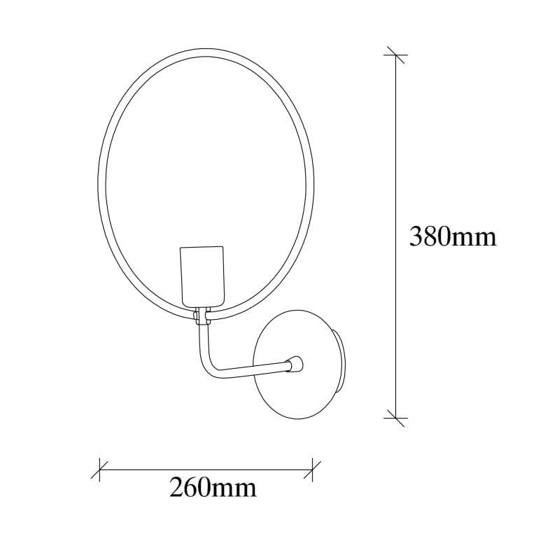 Aplica Circle - 3260 Negru - 2 | YEO