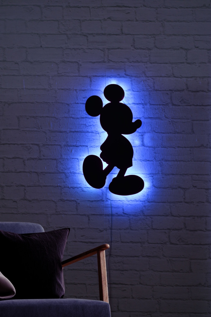 Aplică de perete LED decorativă Mickey Albastru 32x50 cm - 2 | YEO