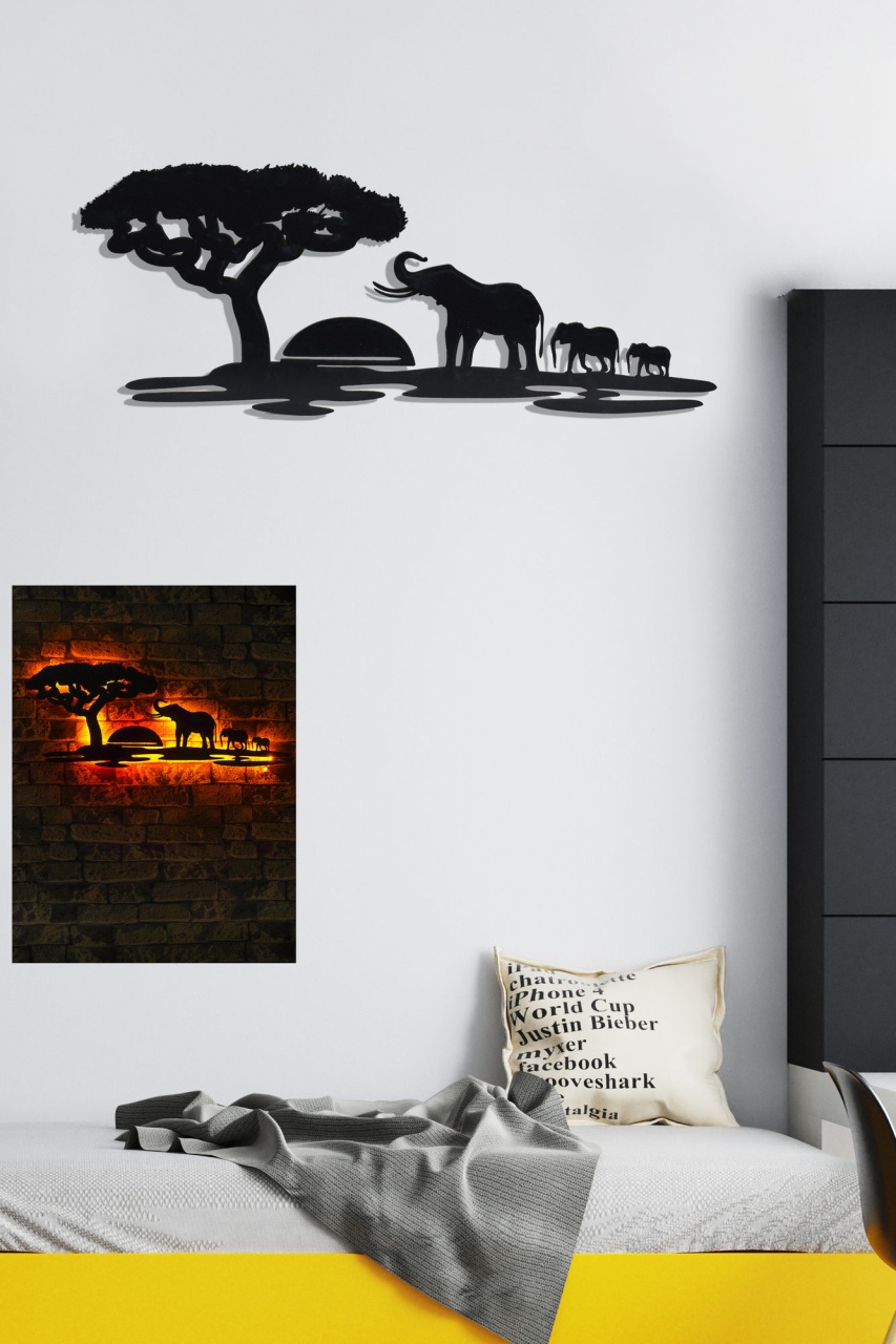 Aplică de perete LED decorativă Safari Galben 30x75 cm