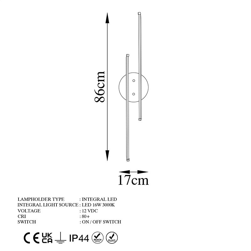 Aplica Expedition LED 16W auriu 17x5x86cm - 4 | YEO