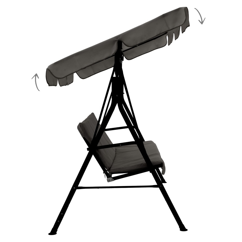 Balansoar de gradina Globo, Pako World, Metal, Negru-Gri, 170x110x153 cm - 2 | YEO
