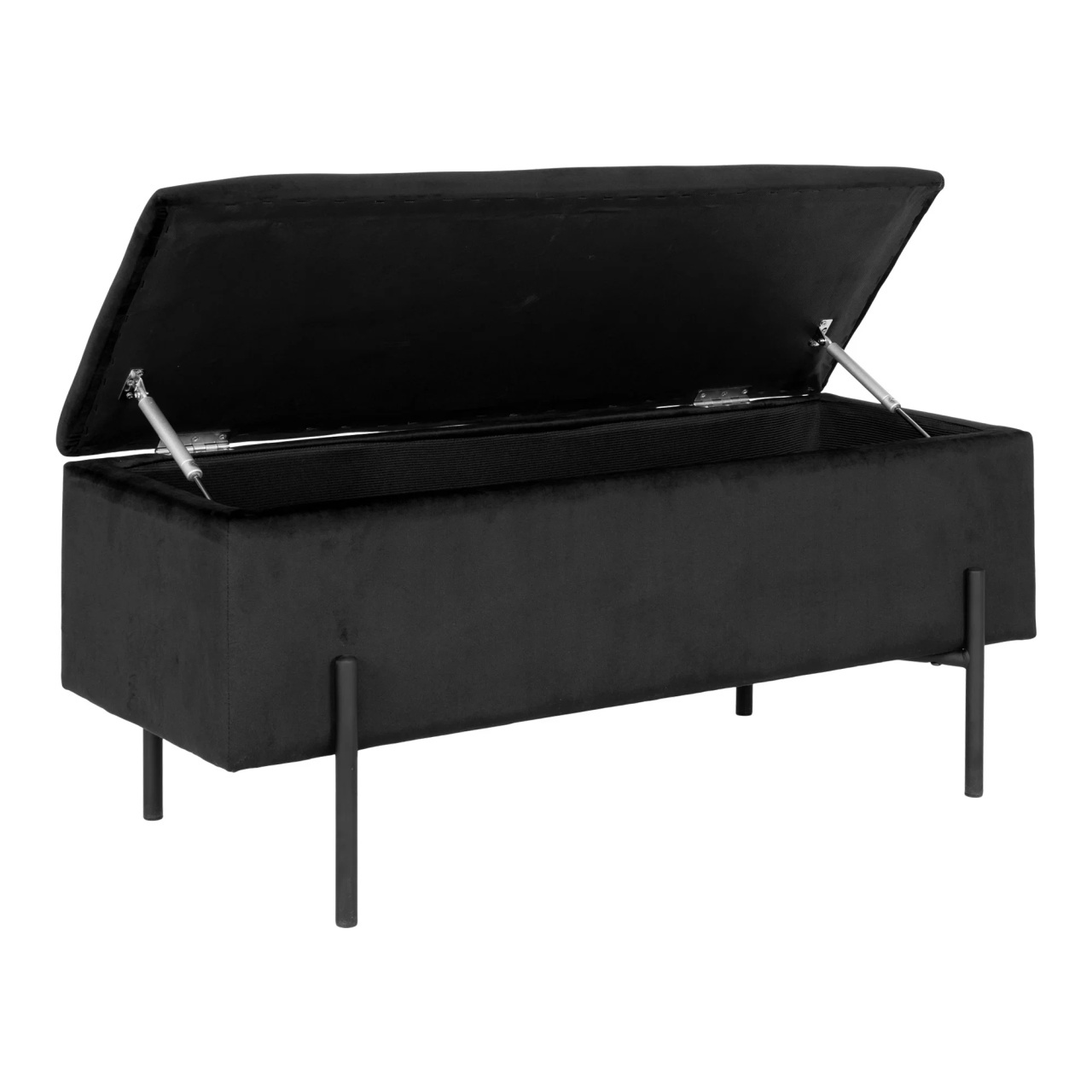 Banca cu spatiu de depozitare Watford, Negru, 36.5x95x43 cm