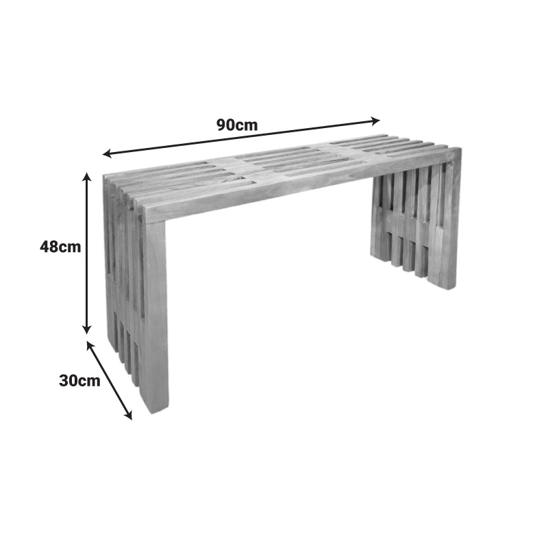 Bancheta Zen Natural 90x30x48 cm