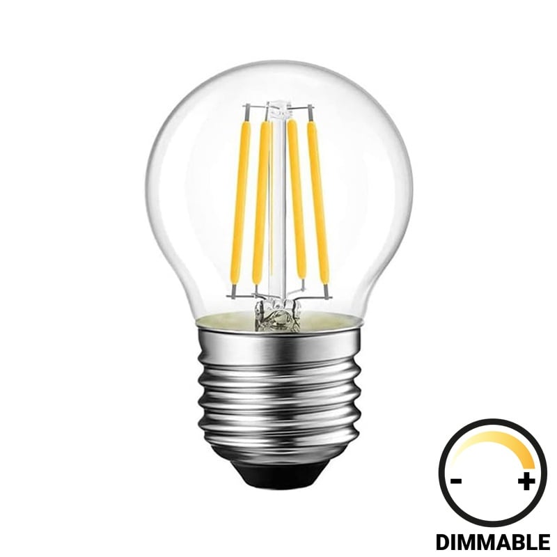 Bec LED G45 dimabil 6W E27 transparent 6.4x6.4x14.7 cm